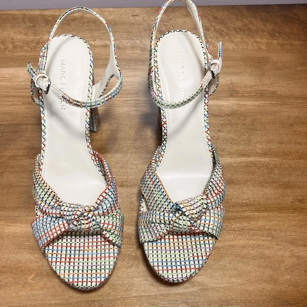Marc Fisher Woven Block Heel Sandals